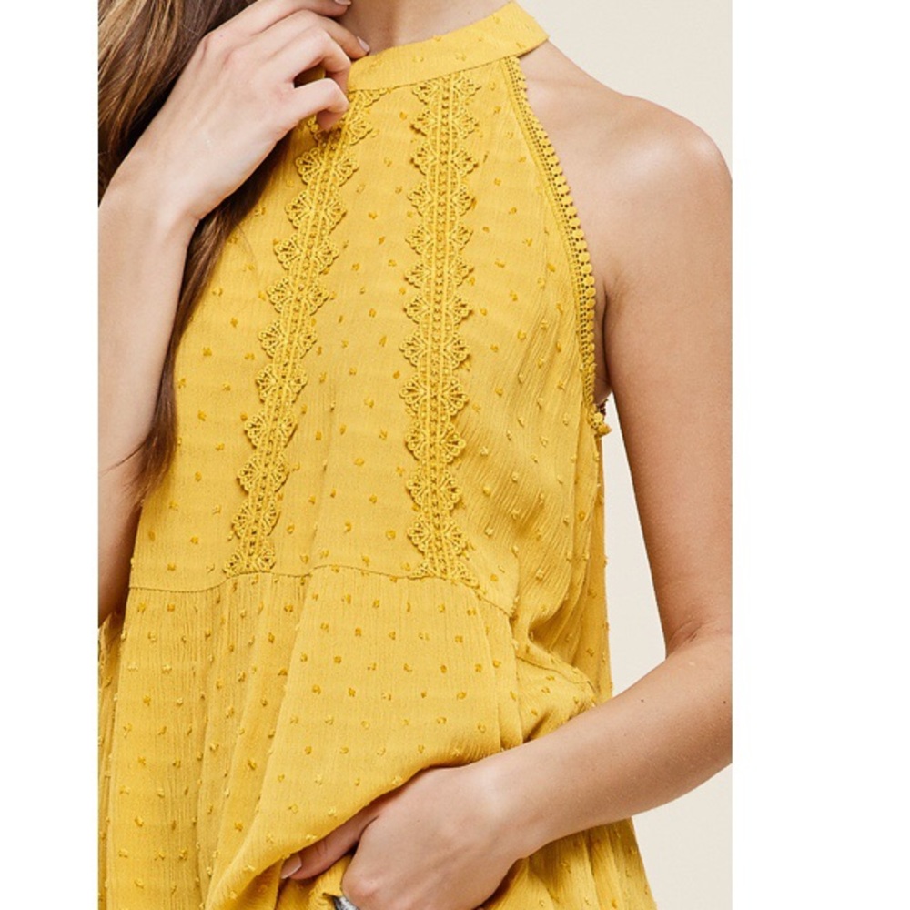 Rosie Halter Neck Mustard Tank - Picture 4 of 6